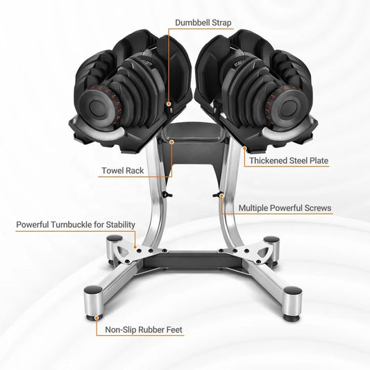 Adjustable Dumbbell Set with Stand [2.5kg-24kg]    [ 5kg-40kg]